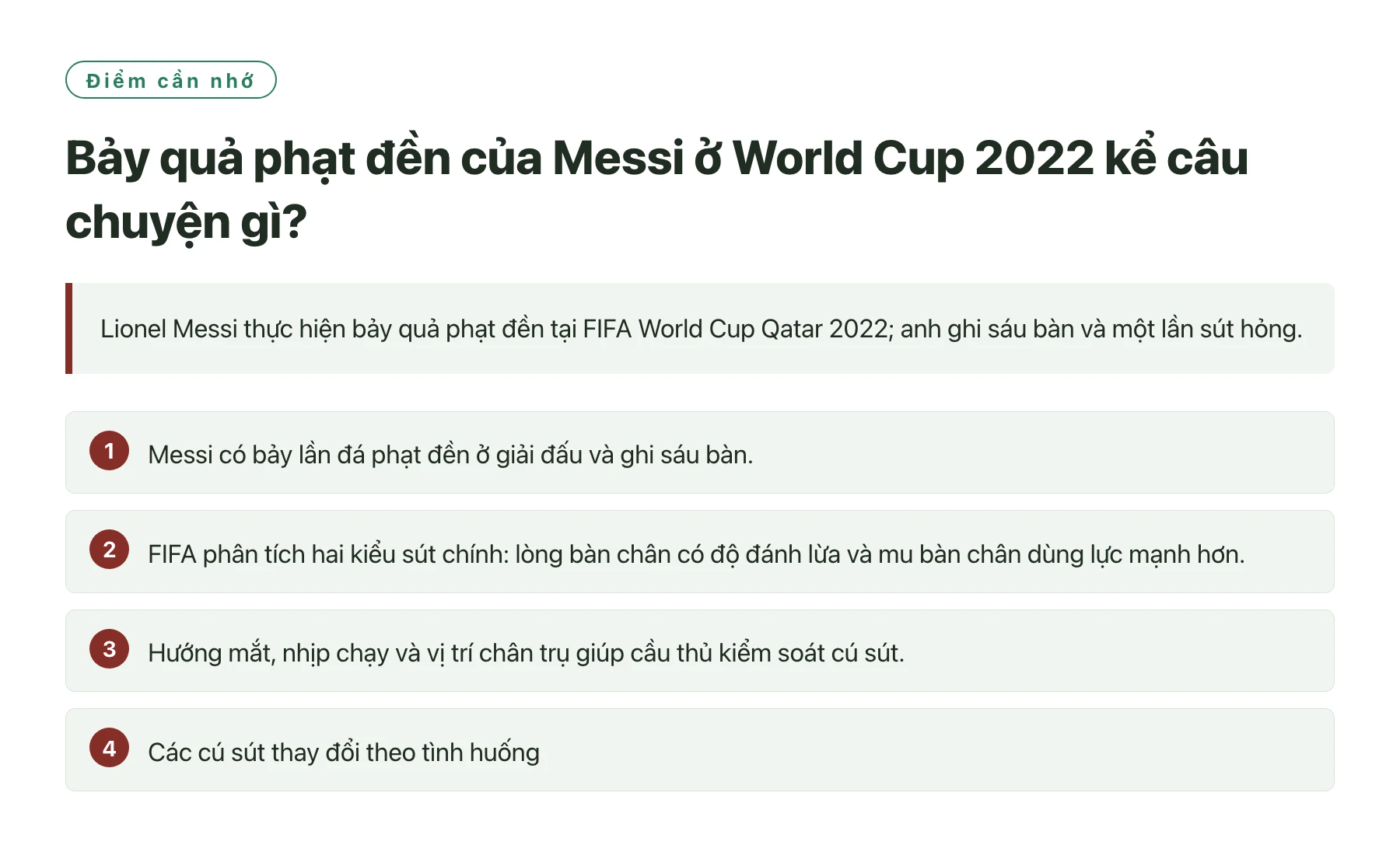 Bảy quả phạt đền của Messi ở World Cup 2022 kể câu chuyện gì?——全文要点速览